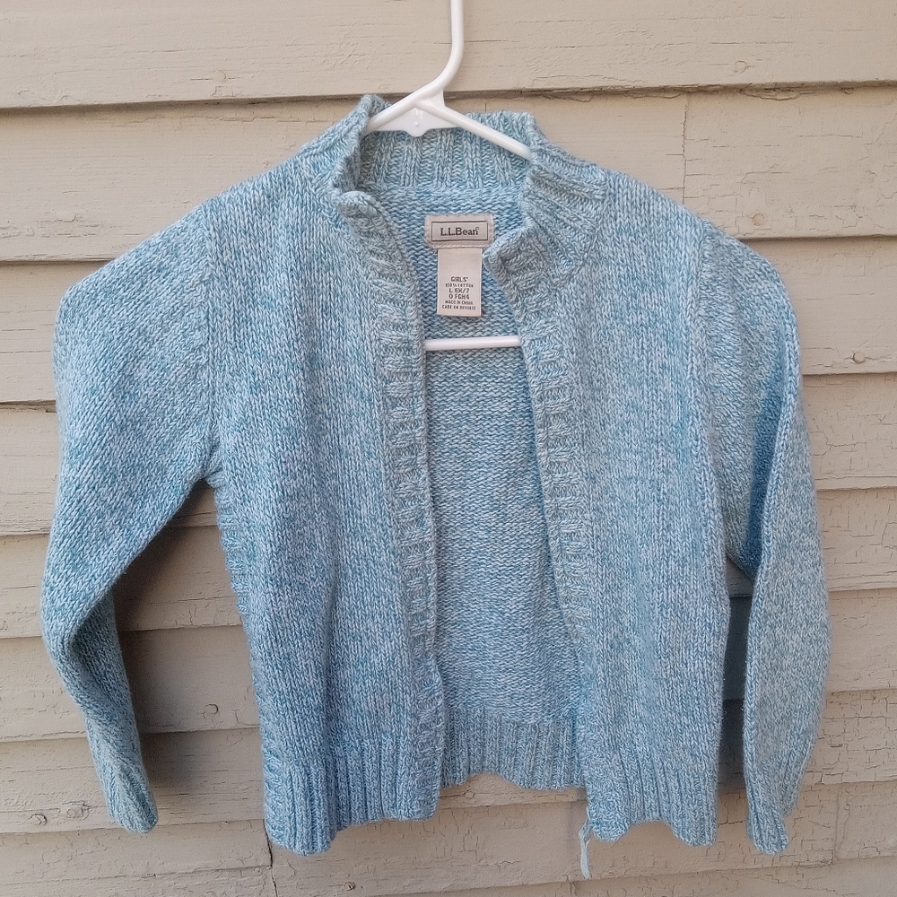 L.L. Bean Kids Heather Blue Cardigan